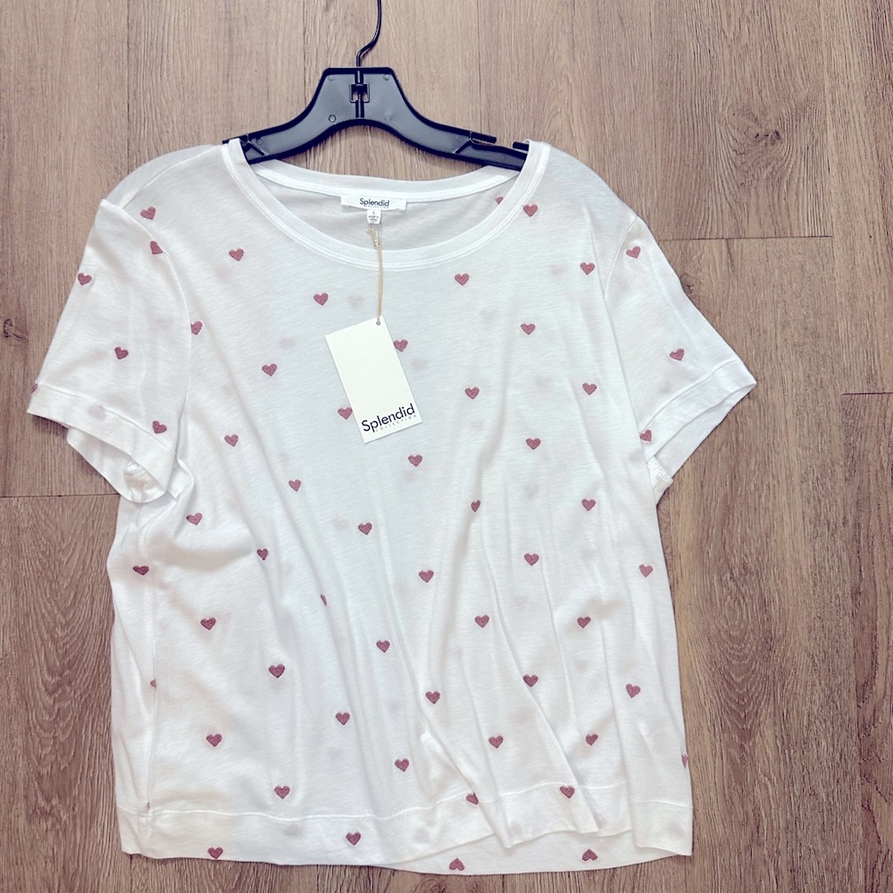 Cute splendid shirt with hearts. Never worn with tags.